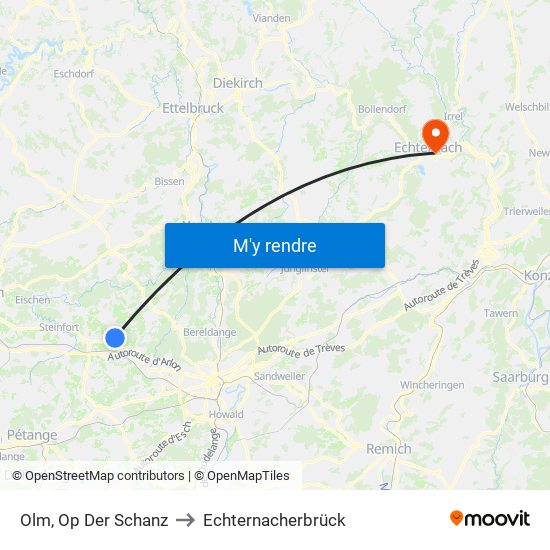 Olm, Op Der Schanz to Echternacherbrück map
