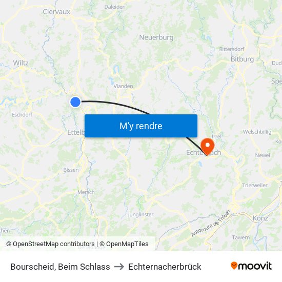 Bourscheid, Beim Schlass to Echternacherbrück map