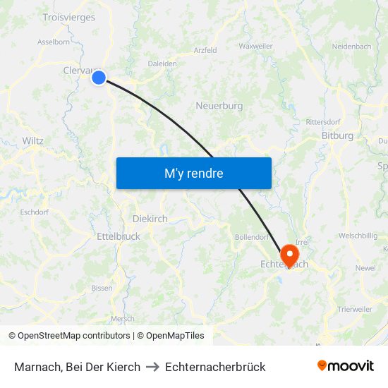 Marnach, Bei Der Kierch to Echternacherbrück map