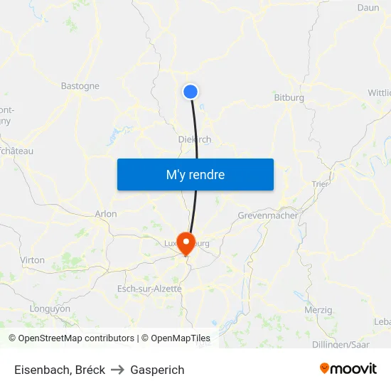 Eisenbach, Bréck to Gasperich map