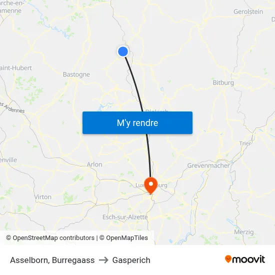 Asselborn, Burregaass to Gasperich map