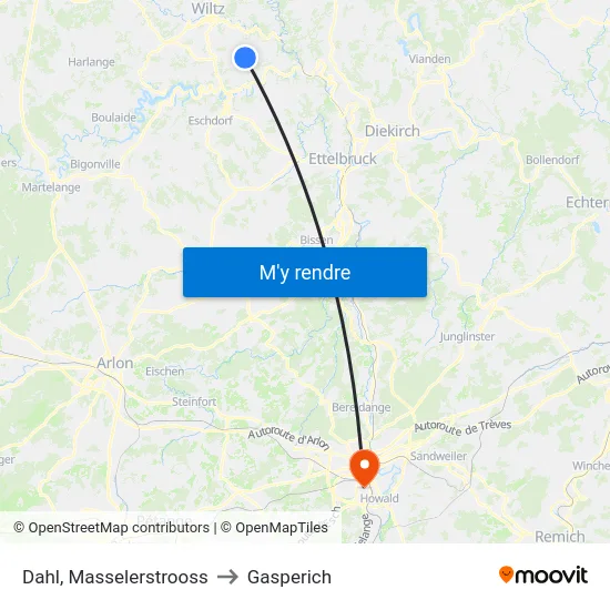 Dahl, Masselerstrooss to Gasperich map