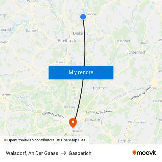 Walsdorf, An Der Gaass to Gasperich map
