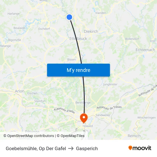 Goebelsmühle, Op Der Gafel to Gasperich map