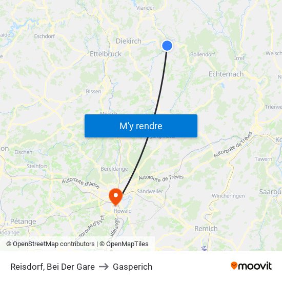 Reisdorf, Bei Der Gare to Gasperich map