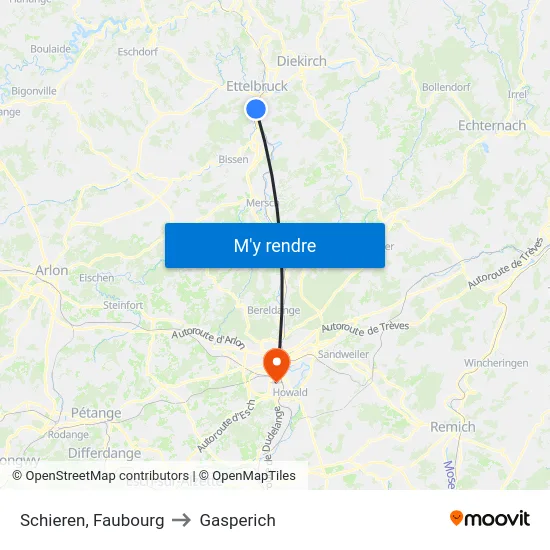 Schieren, Faubourg to Gasperich map