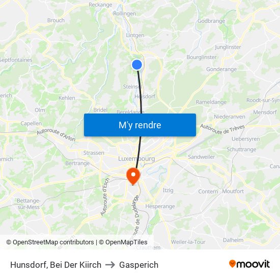 Hunsdorf, Bei Der Kiirch to Gasperich map