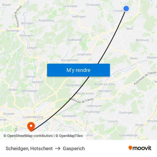 Scheidgen, Hotschent to Gasperich map