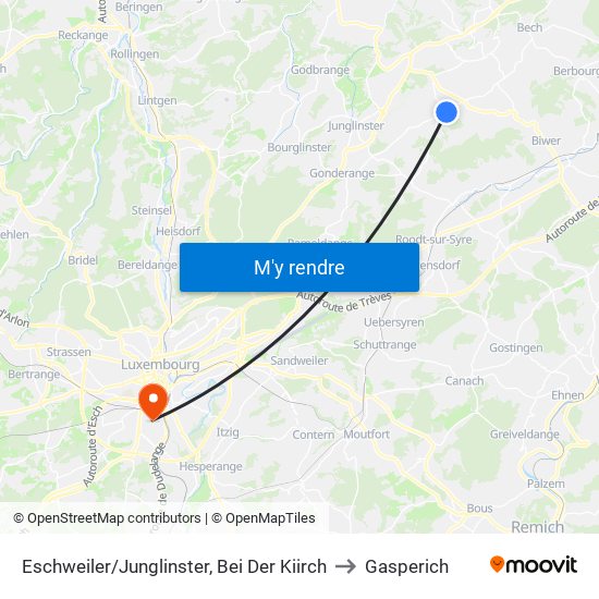 Eschweiler/Junglinster, Bei Der Kiirch to Gasperich map