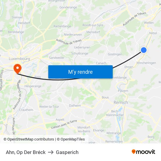 Ahn, Op Der Bréck to Gasperich map
