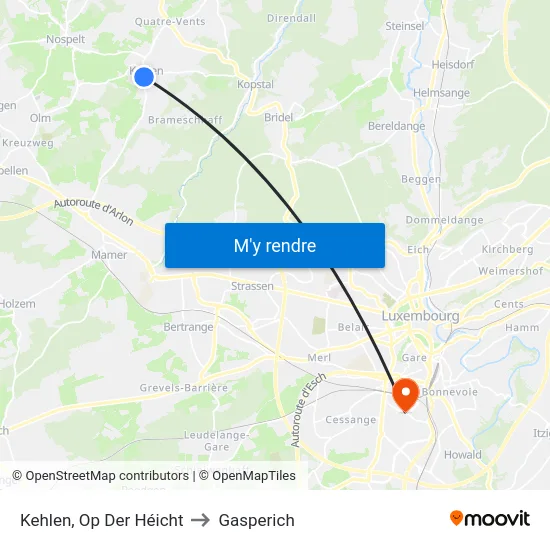 Kehlen, Op Der Héicht to Gasperich map