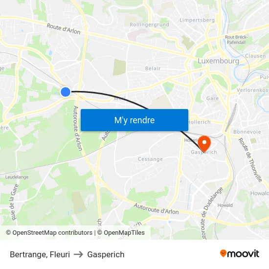 Bertrange, Fleuri to Gasperich map