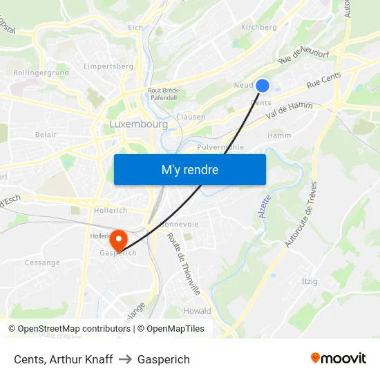 Cents, Arthur Knaff to Gasperich map