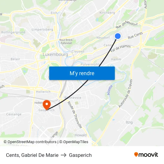 Cents, Gabriel De Marie to Gasperich map