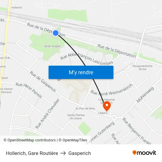 Hollerich, Gare Routière to Gasperich map