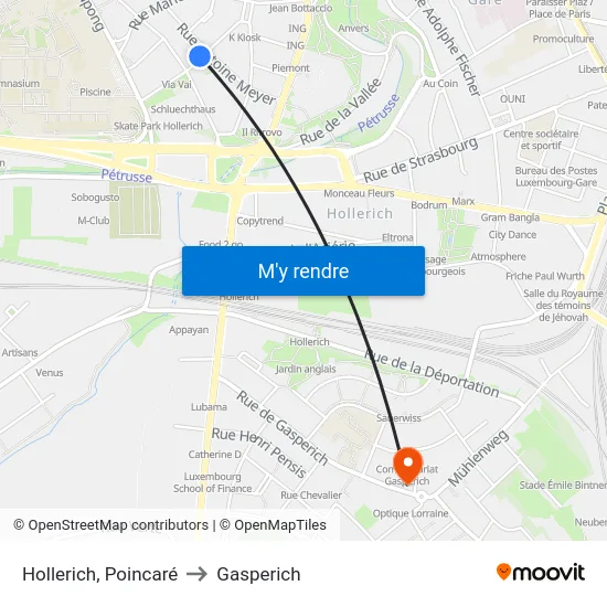 Hollerich, Poincaré to Gasperich map