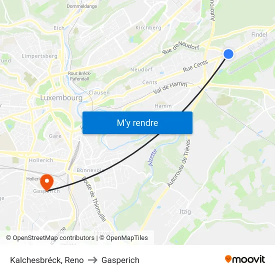Kalchesbréck, Reno to Gasperich map