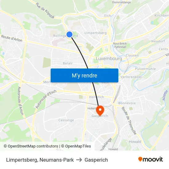 Limpertsberg, Neumans-Park to Gasperich map