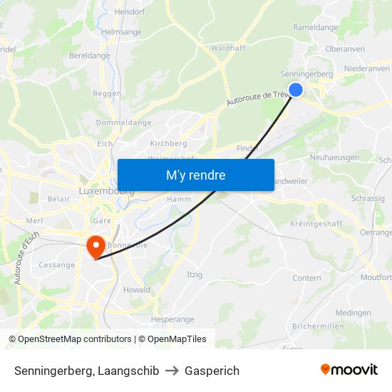 Senningerberg, Laangschib to Gasperich map