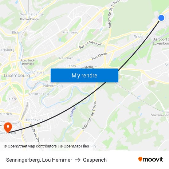 Senningerberg, Lou Hemmer to Gasperich map