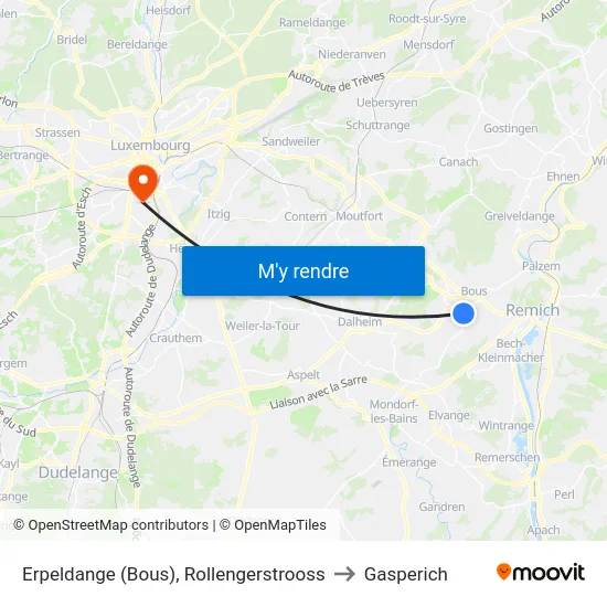 Erpeldange (Bous), Rollengerstrooss to Gasperich map