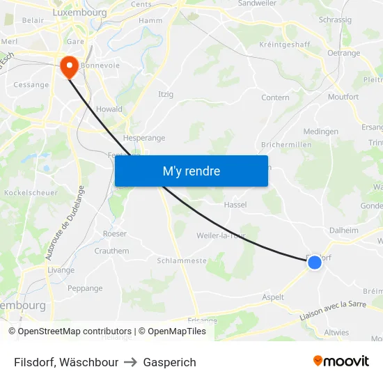 Filsdorf, Wäschbour to Gasperich map