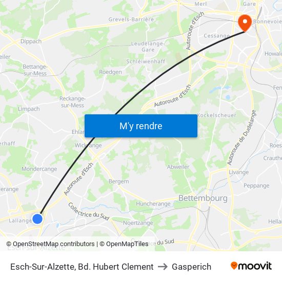 Esch-Sur-Alzette, Bd. Hubert Clement to Gasperich map