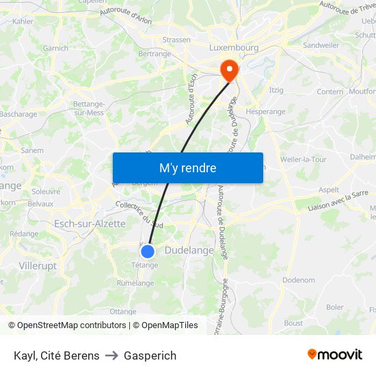 Kayl, Cité Berens to Gasperich map