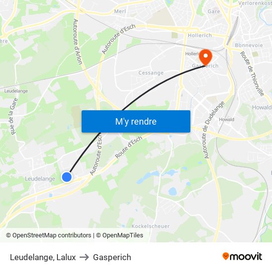 Leudelange, Lalux to Gasperich map