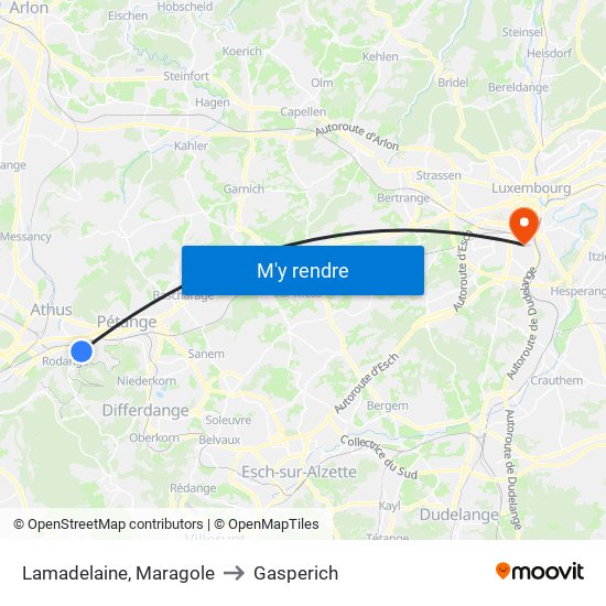Lamadelaine, Maragole to Gasperich map