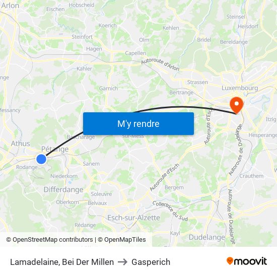 Lamadelaine, Bei Der Millen to Gasperich map