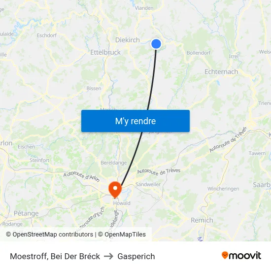 Moestroff, Bei Der Bréck to Gasperich map