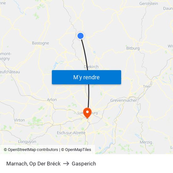 Marnach, Op Der Bréck to Gasperich map