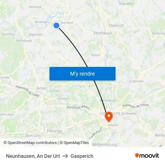 Neunhausen, An Der Urt to Gasperich map