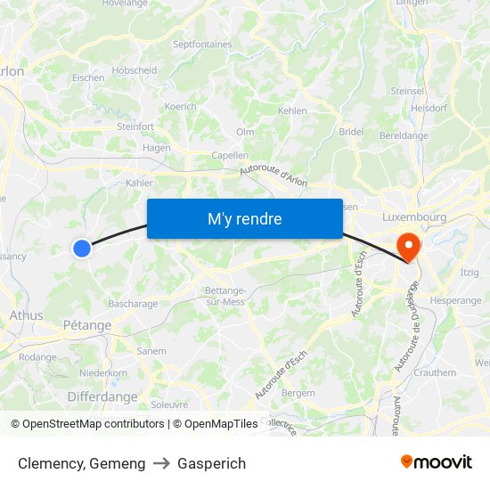 Clemency, Gemeng to Gasperich map