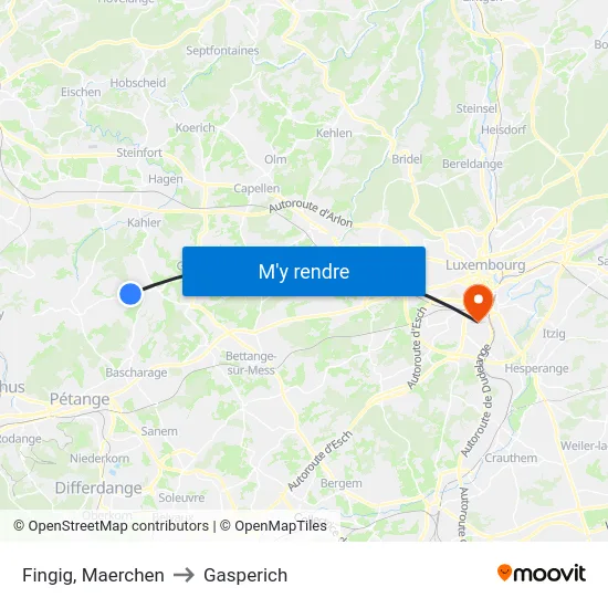 Fingig, Maerchen to Gasperich map