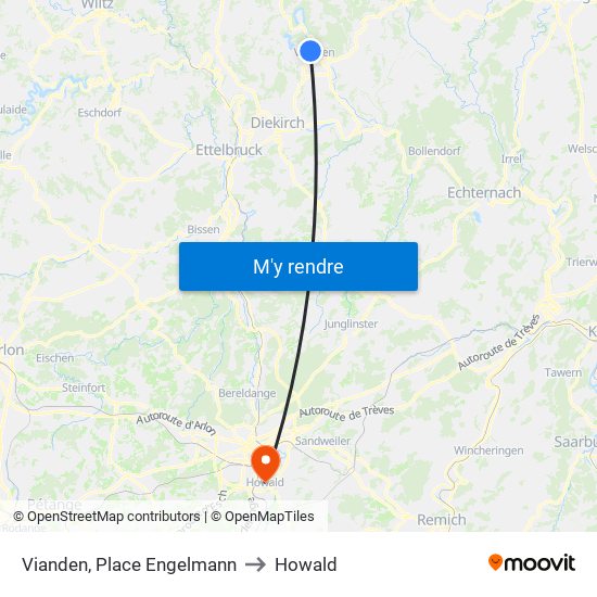 Vianden, Place Engelmann to Howald map