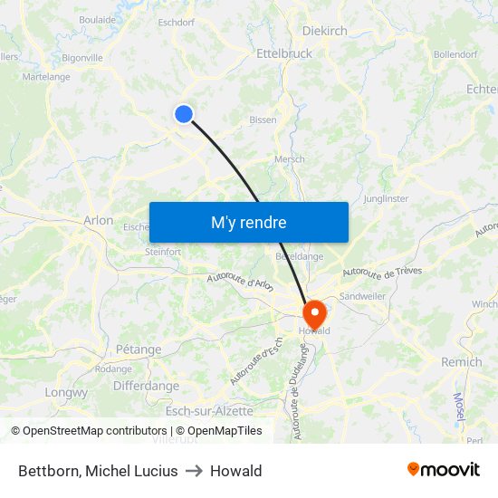 Bettborn, Michel Lucius to Howald map