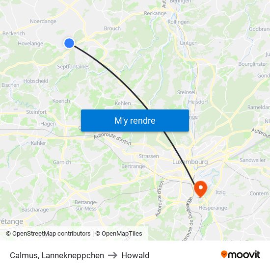 Calmus, Lannekneppchen to Howald map