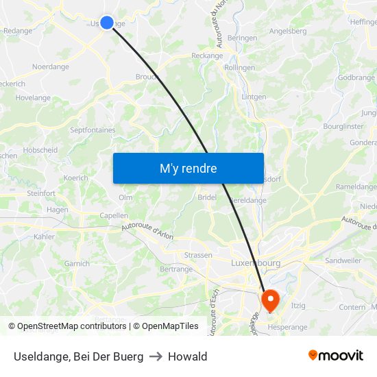 Useldange, Bei Der Buerg to Howald map