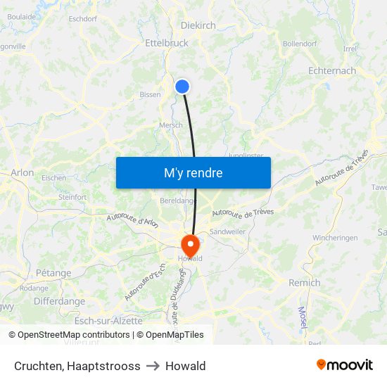 Cruchten, Haaptstrooss to Howald map