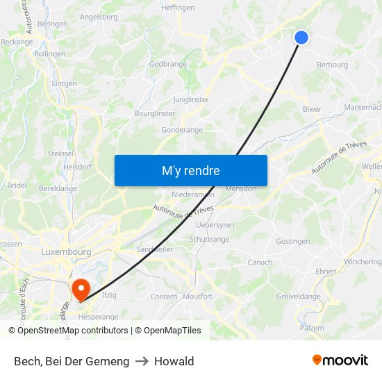 Bech, Bei Der Gemeng to Howald map