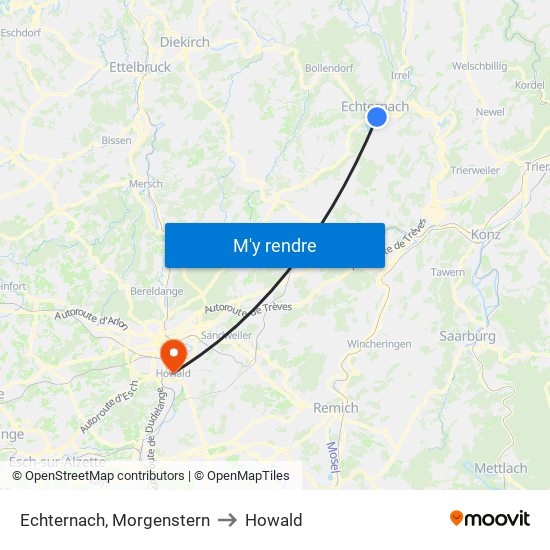 Echternach, Morgenstern to Howald map