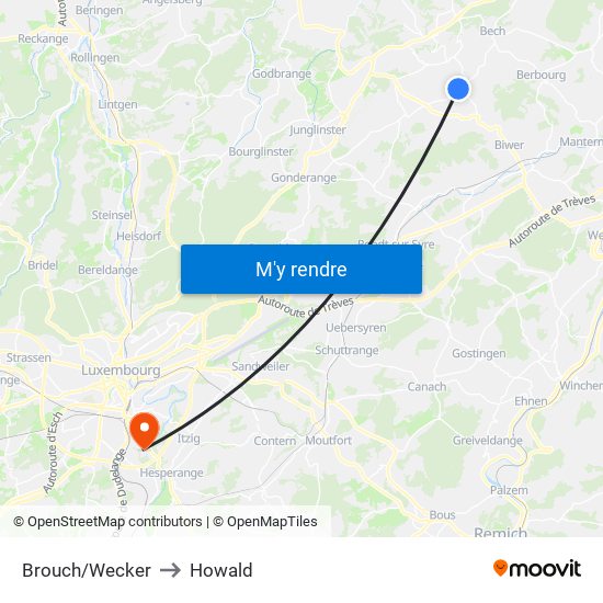 Brouch/Wecker to Howald map