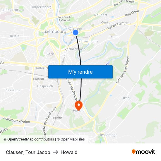 Clausen, Tour Jacob to Howald map