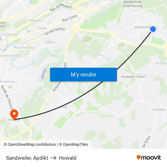 Sandweiler, Apdikt to Howald map