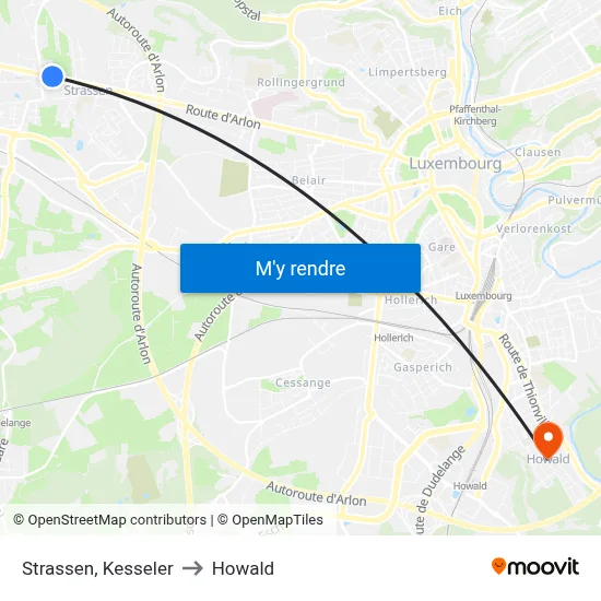 Strassen, Kesseler to Howald map