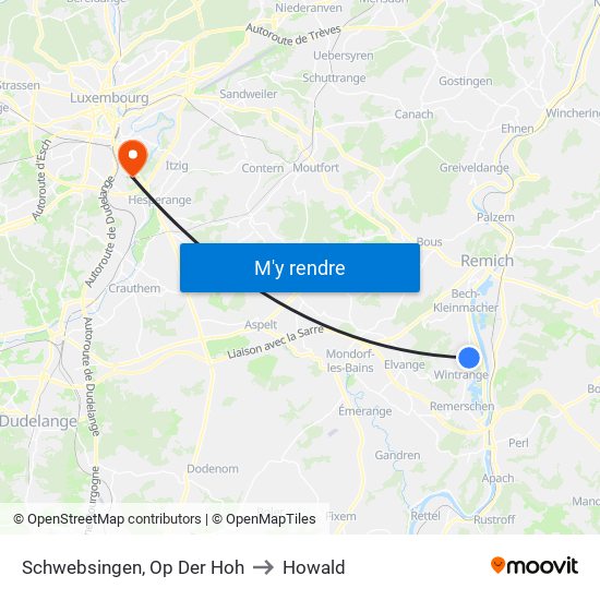 Schwebsingen, Op Der Hoh to Howald map