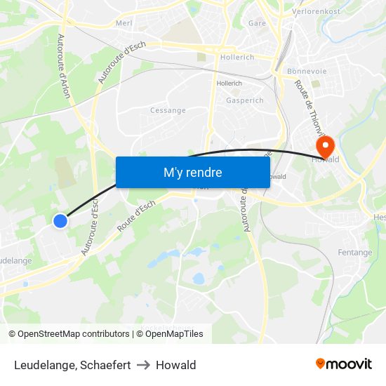 Leudelange, Schaefert to Howald map