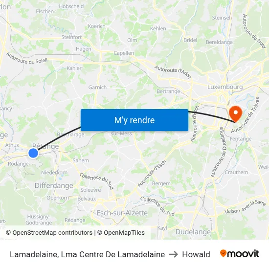 Lamadelaine, Lma Centre De Lamadelaine to Howald map
